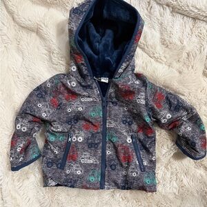 Cozy Kids' Jacket with Vehicle Pattern